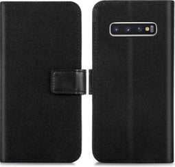 iMoshion Hoesje Geschikt voor Samsung Galaxy S10 Hoesje Met Pasjeshouder - iMoshion Luxe Canvas Bookcase - Zwart