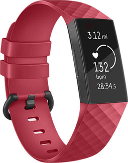 imoshion Siliconen bandje - Geschikt voor Fitbit Charge 4, Charge 3 - Rood - One Size