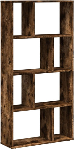 vidaXL - Boekenkast - 60x20x120 - cm - bewerkt - hout - gerookt - eikenkleurig