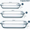 VAIVE 3-delige Ovenschaal Set - Rechthoekig - Glas
