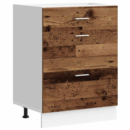 vidaXL - Keuken - onderkast - Lyon - bewerkt - hout - oud - houtkleurig