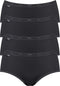 sloggi Basic+ - Dames Midi slip - Extra zachte naden - Zwart (4-pack)