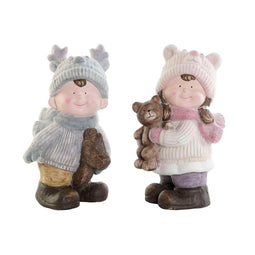 Kerstversiering DKD Home Decor Multicolour Kinderen 23 x 21 x 36 cm (2 Stuks)