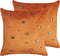 AEONIUM - Sierkussen set van 2 - Oranje - 45 x 45 cm - Fluweel