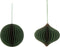 J-Line christmas ball - donkergroen/koper - 2 stuks