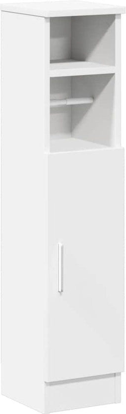 vidaXL - Badkamerkast - met - rolhouder - 20,5x22x90 - cm - wit