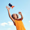 Aerobie - Super Sonic Fin Catch-rugbyspeeltje - Aerodynamische Russell Wilson-rugbybal met zachte constructie buitenspellen - Blauw en oranje