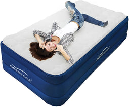 AeroRest Cloud Top luchtbed 1-persoons | 210 cm lengte | Afritsbaar topmatras | Met ingebouwde pomp | Inclusief draagtas |