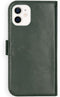 Selencia iPhone 12 Mini - Echt Lederen Bookcase - 3 Pashouders - Groen