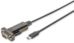 Digitus DA-70166 - USB-C Seriële Adapter - 1x USB-C naar 1x RS232 - Zwart