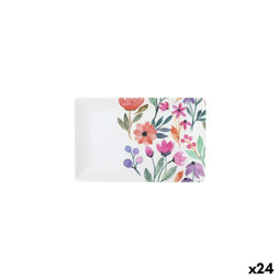Snackdienblad La Mediterránea Blommor 20 x 13 x 2 cm (24 Stuks)