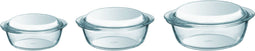 Pyrex 4 In 1 Roaster Round with Lid Set of 3 Pieces