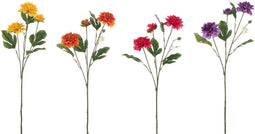 J-Line bloem Dahlia Ying - kunststof - mix - 4 stuks