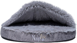 NAPZZZ Cuddle Cave Super Soft - Hondenmand - Eco-leer - 80x60xH20 cm Grijs