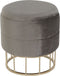 Voetensteun DKD Home Decor Gouden Donker grijs Polyester Metaal 38 x 38 x 41 cm