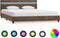vidaXL - Bedframe - met - LED - stof - bruin - 140x200 - cm