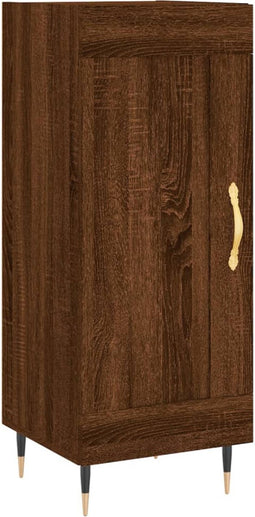vidaXL - Dressoir - 34,5x34x90 - cm - bewerkt - hout - bruin - eikenkleur
