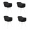 INDY KICK - Tuinstoelen - Set van 4 - Kunststof kuip - Gecoat metalen frame - Zwart - Wit (set van 4)