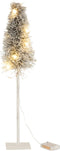J-Line decoratie kerstboom Takken - riet - wit - small - LED lichtjes