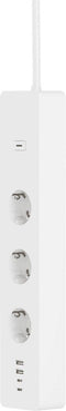 WOOX R6132 smart verlengkabel met 3 Schuko stopcontacten en 4 USB-poorten