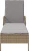 vidaXL - Ligbed - met - Kussen - Beige - Poly - Rattan