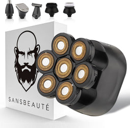 Sansbeauté® SkullSharp Classic - 6-in-1 Scheerapparaat - Draadloos - Waterproof - Matt Zwart