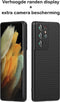 Hoesje Geschikt voor Samsung S21 Ultra Backcover Liquid Siliconen Case TPU Hoesje Zwart - Luxe Telefoonhoesje Wallet Case Pasjeshouder PU Leder