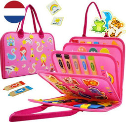Qualita Montessori Busy Board - Sensorisch Speelgoed - Roze