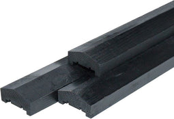 Afdekkap met sponning zwart gespoten 4,5 x 8,8 x 180 cm