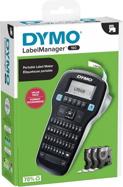 Dymo LabelManager LM160 - Labelmaker - QWERTY toetsenbord - 6 lettergroottes (3 stuks)