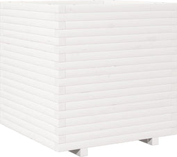 vidaXL - Plantenbak - 70x70x72 - cm - massief - grenenhout - wit