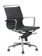 Feel Furniture - Luxe design bureaustoel van 100% rundleer - Lage rugleuning - Zwart