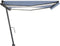 vidaXL - Luifel - handmatig - uittrekbaar - met - LED - 400x350 - cm - blauw - en - wit