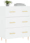 vidaXL - Dressoir - 69,5x34x90 - cm - bewerkt - hout - wit