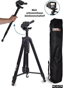 DESQ® 327 - Foto-Video-Vlog 2in1 Statief - Statief en Eénbeenstatief - 53-170 cm
