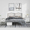 vidaXL - Bedframe - met - hoofdbord - metaal - zwart - 150x200 - cm