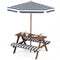 Coast Kinderzitgroep - Picknicktafel - Parasol - Zitkussens - 91 x 80 x 50 cm - Marineblauw Wit