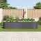 vidaXL - Plantenbak - verhoogd - 400x80x81 - cm - gegalvaniseerd - staal - grijs