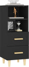 vidaXL - Dressoir - 34,5x34x90 - cm - bewerkt - hout - zwart