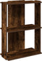 vidaXL - Boekenkast - 3-laags - 60x30x80 - cm - bewerkt - hout - gerookt - eikenkleur