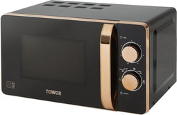 Tower T24020 Handmatige Solo-magnetron, 800 W, 20 liter, zwart en rosé goud