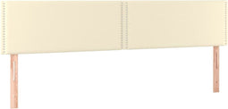 vidaXL - Hoofdborden - 2 - st - 80x5x78/88 - cm - kunstleer - crèmekleurig