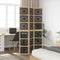 vidaXL - Kamerscherm - met - 3 - panelen - massief - paulowniahout - zwart