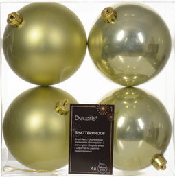 Kerstbal kunststof d10 cm pstch 4st kerst