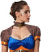 Dressforfun Steampunk Avonturierster M - Verkleedkostuum - Corsage met vetersluiting - Kleurige jurk