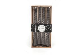 Gedraaide kaarsen Zwart 20 cm set van 4 - Twisted Candle – Twirl Candle -swirlkaarsen- Housevitamin