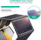 Uitvouwbare draagbaar zonnepanneel - 4 panelen waterbestendige en lichtgewicht solar charger - 22 W. - 2 USB Type-A outputs - 5 V. apparaten opladen - Met 2 zwarte karabijnhaken