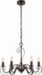 Lucande - kroonluchter - 5 lichts - metaal - H: 43.8 cm - E14 - roestbruin