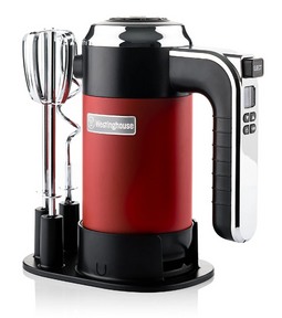 Westinghouse Retro Handmixer - 350W - 2 Gardes & 2 Deeghaken - Rood