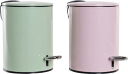 Afvalemmer DKD Home Decor LB-181142 Roze Munt Metaal 3 L (2 Stuks)